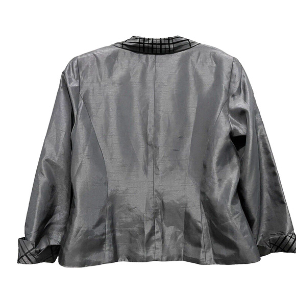 LE BOS Blazer Jacket Silver Gray Women Size 18W Holiday MSRP $140 Career Church - Picture 6 of 16